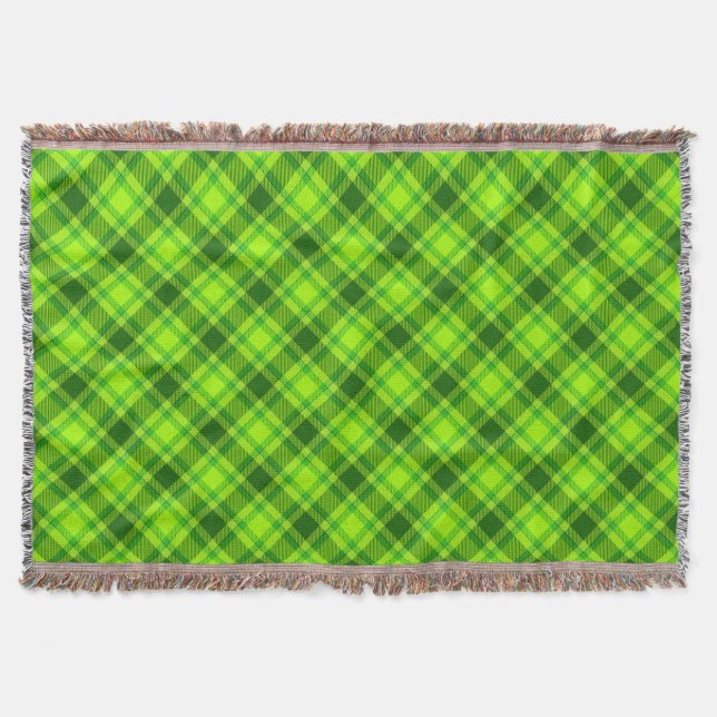 Green Tartan Checkered Plaid Pattern-57578 Throw Blanket (Front)