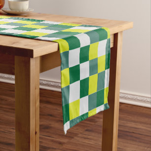 Green Tartan Checkered  Short Table Runner