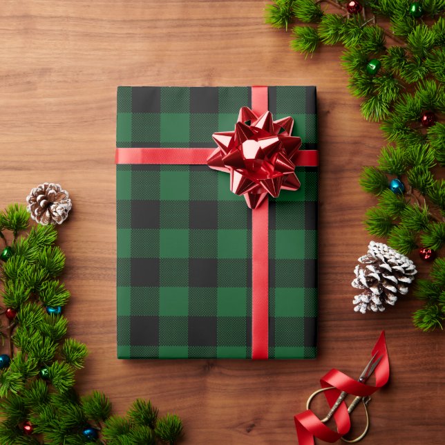 Green Tartan Christmas Wrapping Paper (Holiday Gift)