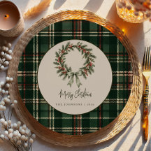 Green Tartan Christmas Wreath 