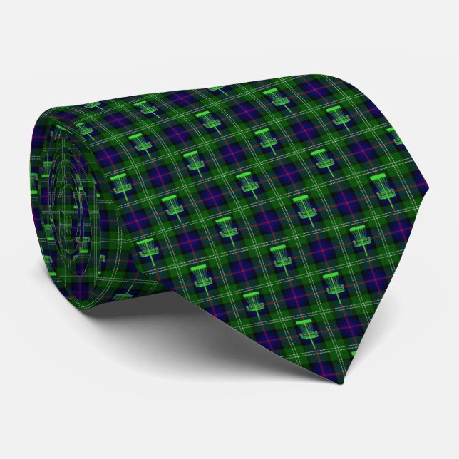 Green Tartan Neck Tie (Rolled)