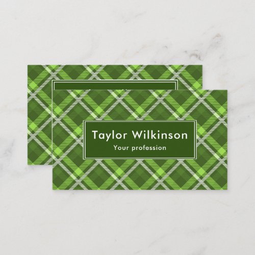 Green Tartan Pattern Business Card