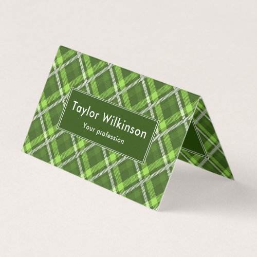 Green Tartan Pattern Business Card