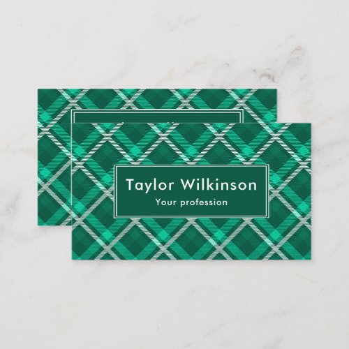 Green Tartan Pattern Business Card