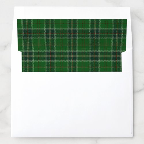 Green Tartan Pattern Envelope Liner