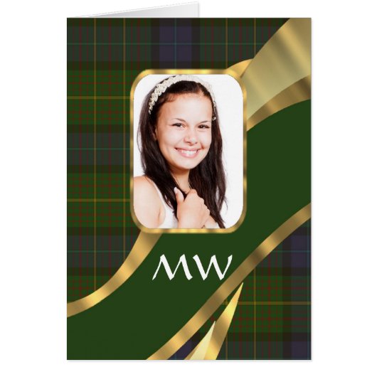 Green tartan photo template (Front)