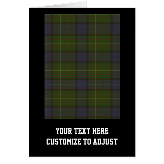 Green tartan plaid cards (Front)