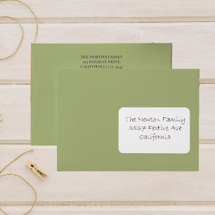 Green Tartan Plaid Gingham Farmhouse Christmas Envelope