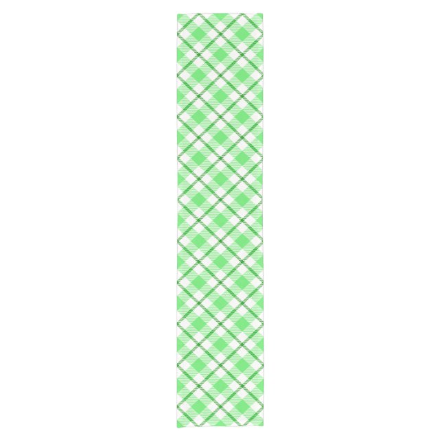 Green Tartan Plaid Green St. Patrick's Day Short Table Runner (Front)