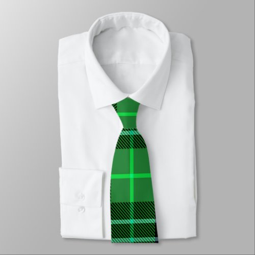 Green Tartan Plaid Neck Tie