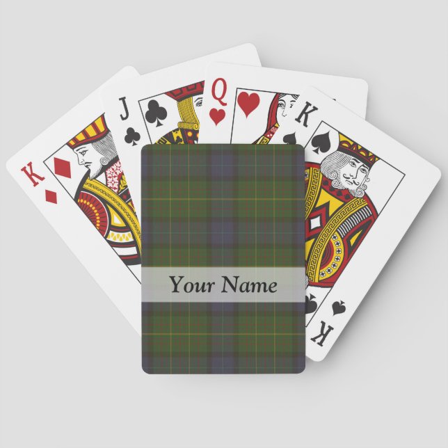 Green tartan plaid poker cards (Back)