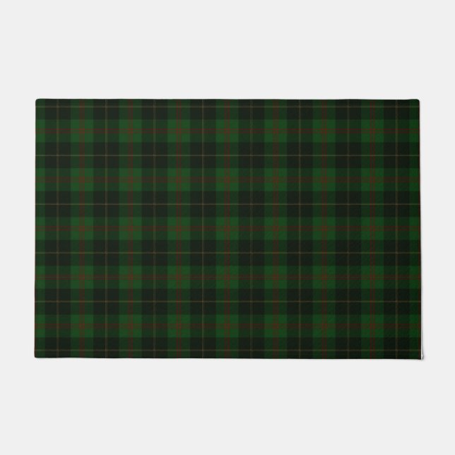 Green Tartan Plaid Scottish Pattern Doormat (Front)