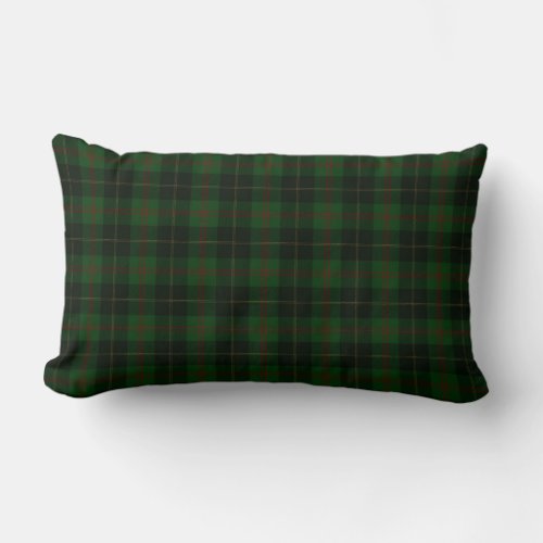 Green Tartan Plaid Scottish Pattern Lumbar Pillow