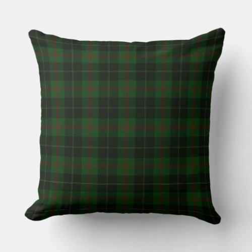 Green Tartan Plaid Scottish Pattern Throw Pillow
