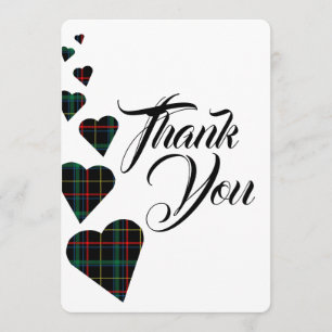 Green Tartan Thank You card