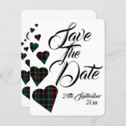 Green Tartan Wedding Save The Date Invitation at Zazzle