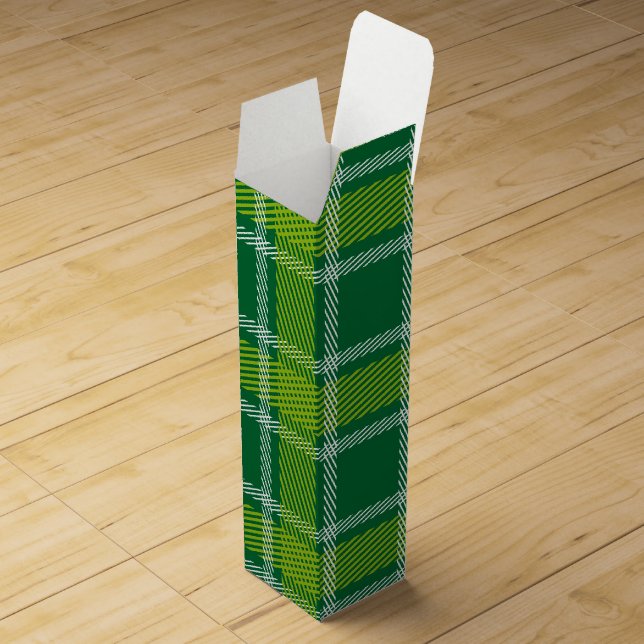 Green Tartan Wine Gift Box (Opened)