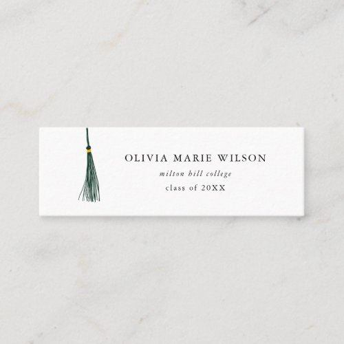 Green Tassel Graduation Name Card