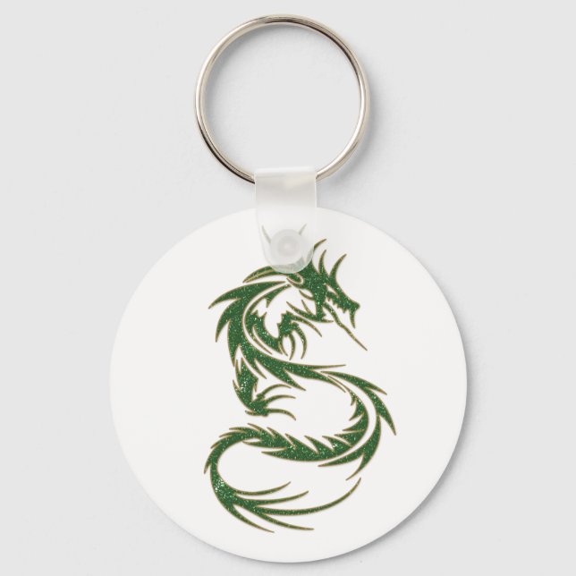 Green Tattoo Dragon Keychain (Front)