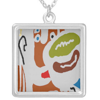 Green Tea Cubism Silver Plated Necklace