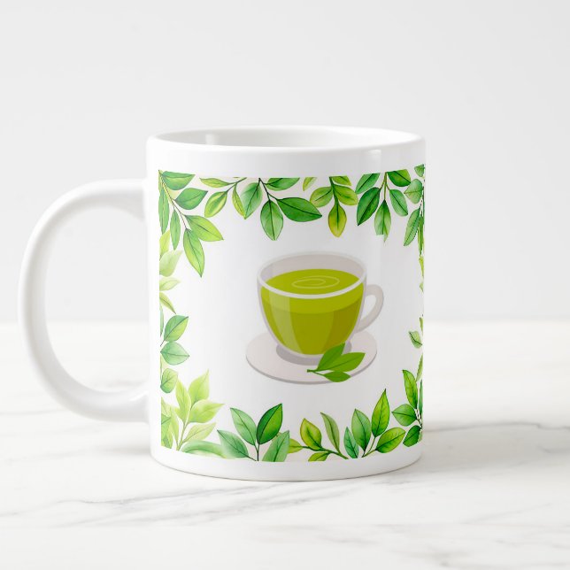 Green tea giant coffee mug (Left)
