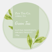 Green Tea Herbal Tea Business Label