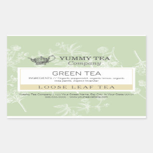 Green Tea - Loose Leaf Tea Label Sticker