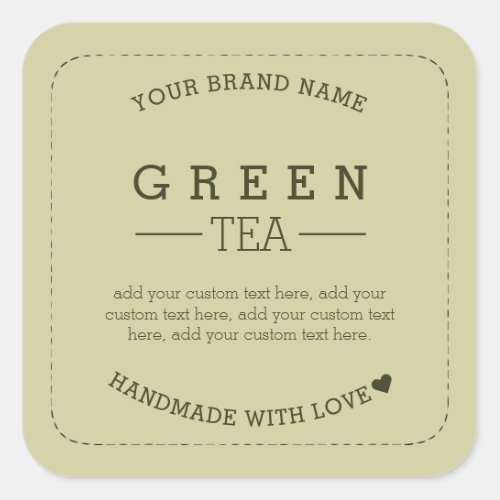 Green Tea Product Label Stickers Packaging