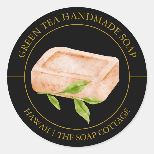 Green Tea Soap label (Front)