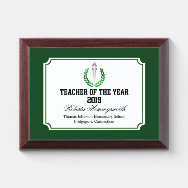 Green Teachers Award Plaque (Horizontal)