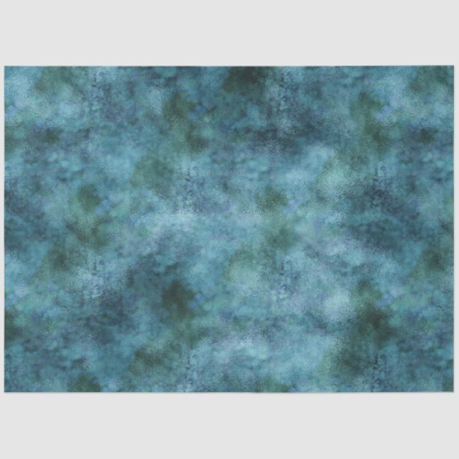 Green Teal Aqua Blue Earth Marble Abstract Tissue Paper (Front)
