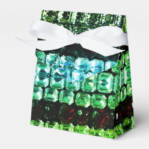 Green teal blue Rhinestones - vintage jewelry Favor Boxes