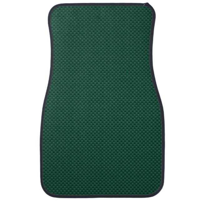 Green Teal Carbon Fiber Print Car Floor Mat (Front)