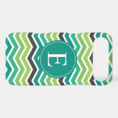 Green Teal Grey Gray Chevron Monogram iPod Touch 5G Cover (Back (Horizontal))