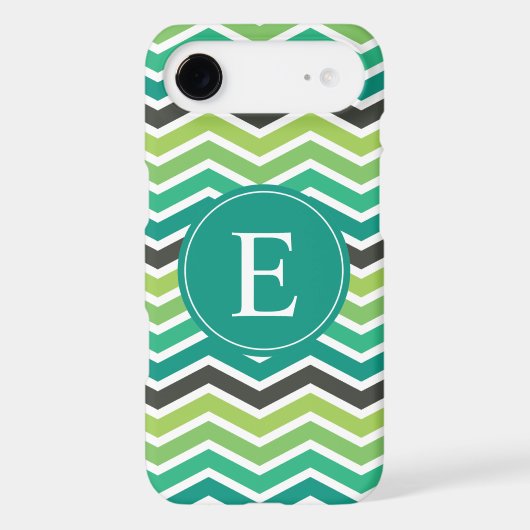 Green Teal Grey Gray Chevron Monogram iPod Touch 5G Cover (Back)
