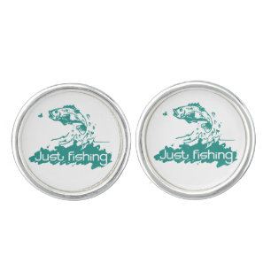 Green teal just fishing fly fish cufflinks