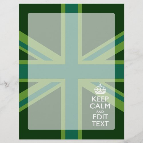 Green Teal Keep Calm And Have Your Text Union Jack