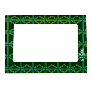 Green Teal Keep Calm And Have Your Text Union Jack Magnetic Picture Frame
