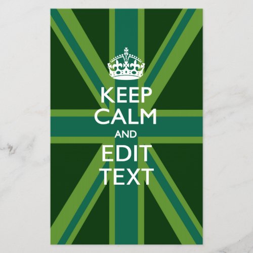 Green Teal Keep Calm And Your Text Union Jack Flyer