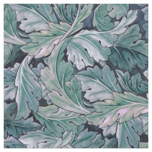 Green & Teal Morris Leaves Fabric