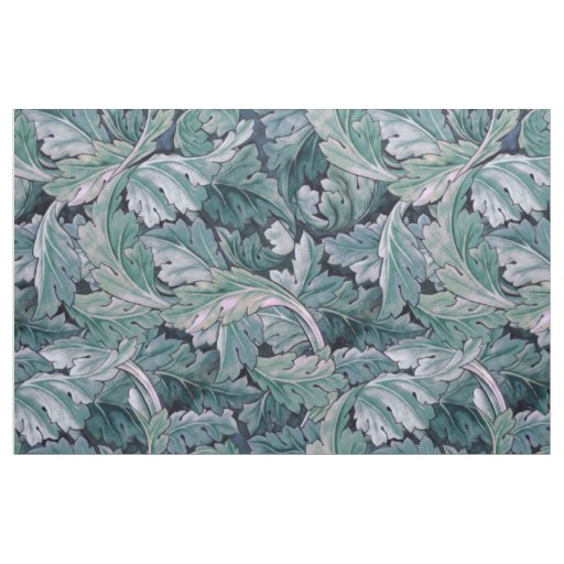 Green & Teal Morris Leaves Fabric