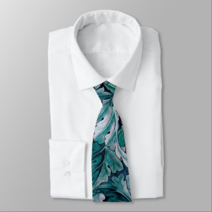 Green & Teal Morris Leaves Neck Tie