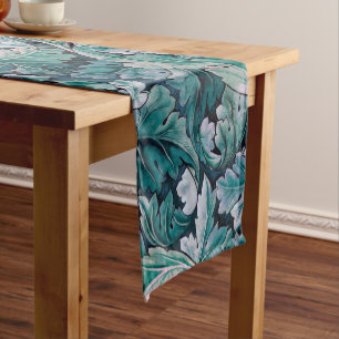 Green & Teal Morris Leaves Short Table Runner
