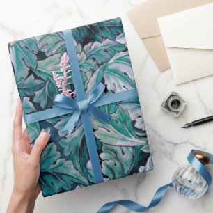 Green & Teal Morris Leaves Wrapping Paper