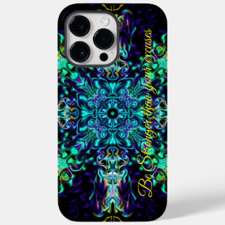 Green Teal Psychedelic Bohemian Mandala Case-Mate iPhone 14 Pro Max Case