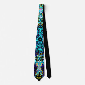 Green Teal Psychedelic Bohemian Mandala Neck Tie