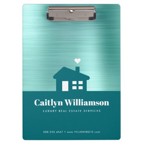 Green Teal Real Estate Broker House Professional  Clipboard