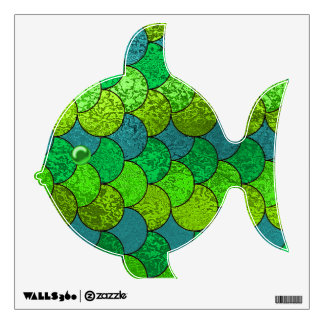 Green & Teal Scaley Fish Wall Decal