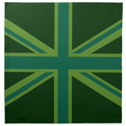Green Teal Union Jack Flag Style Background Cloth Napkin