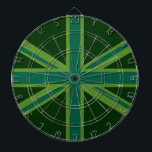 Green Teal Union Jack Flag Style Background Dartboard With Darts<br><div class="desc">A vibrant teal green Union Jack British Flag decor all over motif. A design statement that is sure to make an impression on formal and casual occasions. A great last minute gift for yourself or for someone special on your list. Embroidery designs are available in a selection of popular color...</div>